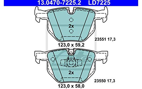 ATE 13.0470-7225.2 Bremsbelagsatz, Scheibenbremse von ATE