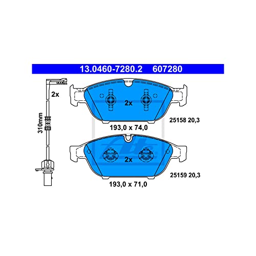 Ate 13.0460-7280.2 Rabatt Bremsklotz Satz für Brembo/Cifam/Delphi/Febi Bilstein/Ferodo/Fte/Hella/Icer/Lpr/Metelli/Mintex/Nk/Remsa von ATE