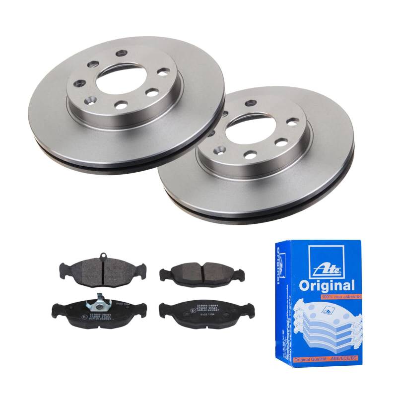 ATE 2 Bremsscheiben Ø236 Belüftet + Beläge für Opel Astra F T92 Corsa B S93 von ATE Bundle