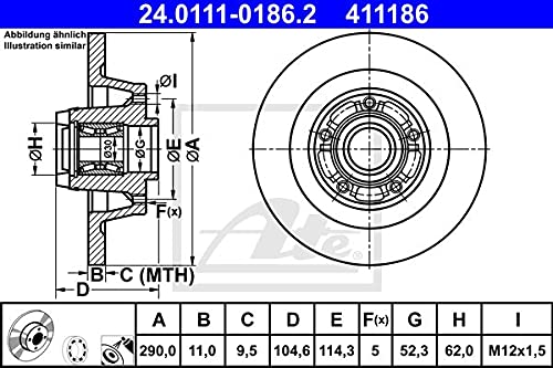 ATE 24.0111-0186.2 Bremsscheiben von ATE