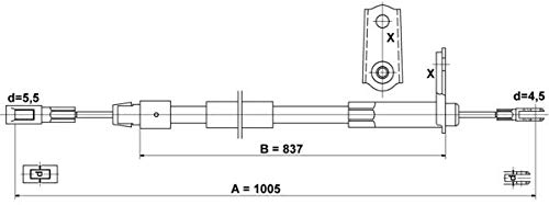 ATE 24.3727-0433.2 Seilzug, Feststellbremse von ATE