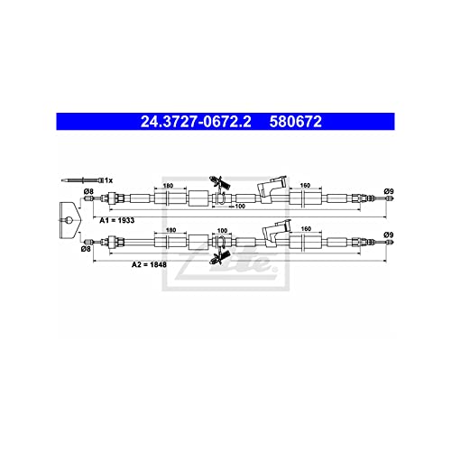 ATE 24.3727-0672.2 Seilzug, Feststellbremse von ATE