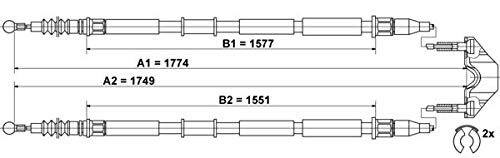 ATE 24.3727-0790.2 Seilzug, Feststellbremse von ATE