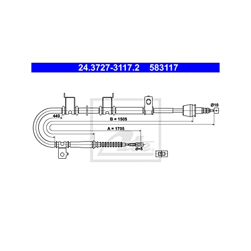 ATE 24.3727-3117.2 Seilzug, Feststellbremse von ATE
