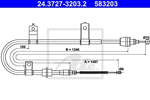 ATE 24.3727-3203.2 Seilzug, Feststellbremse von ATE