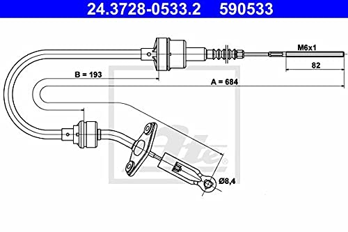 ATE 24.3728-0533.2 Seilzug, Kupplungsbetätigung von ATE