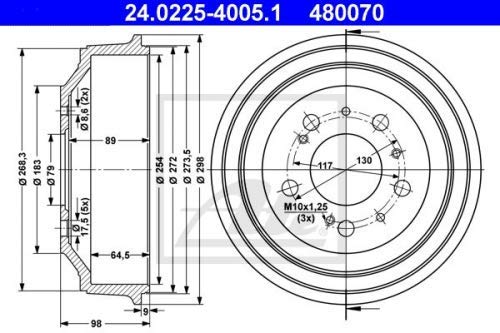 ATE 24022540051 Bremstrommel von ATE