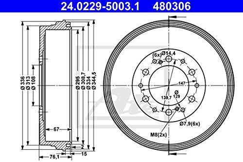 ATE 24022950031 Bremstrommel von ATE