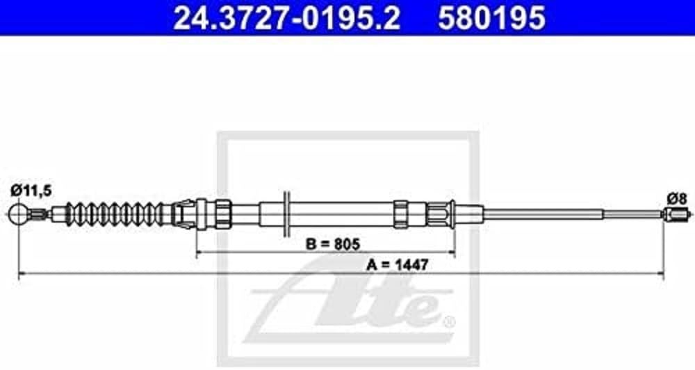 ATE 24.3727-0195.2 Seilzug, Feststellbremse von ATE