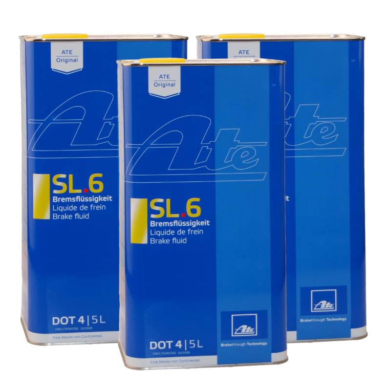 ATE 3X ORIGINAL Bremsflüssigkeit Brake Fluid SL.6 DOT 4 5 Liter / 03.9901-6403.2 von ATE