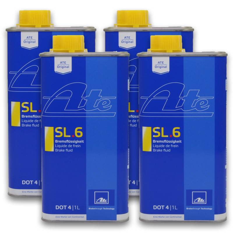 ATE 4X ORIGINAL Bremsflüssigkeit Brake Fluid SL.6 DOT4 1 Liter / 03.9901-6402.2 von ATE