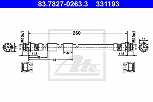 ATE 83.7827-0263.3 Bremsschläuche und Zubehör von ATE