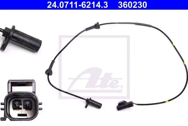 ATE ABS Sensor VOLVO 24.0711-6214.3 30773738,9496961 Drehzahlsensor,Raddrehzahl Sensor,Drehzahlgeber,ESP-Sensor,Sensor, Raddrehzahl von ATE