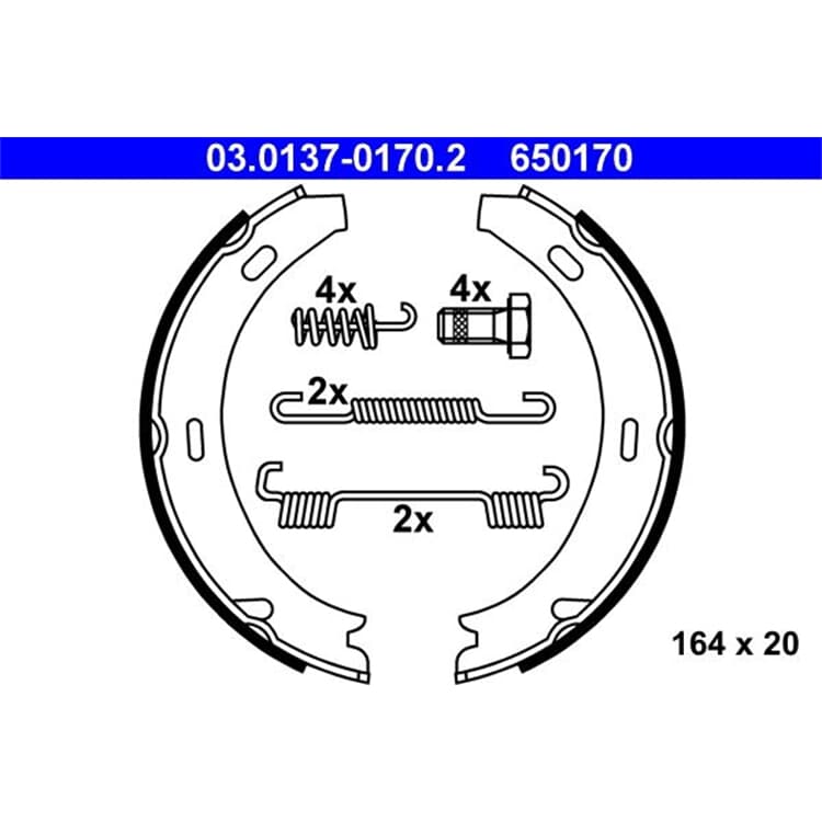 ATE Bremsbacken hinten 03.0137-0170.2 Mercedes von ATE