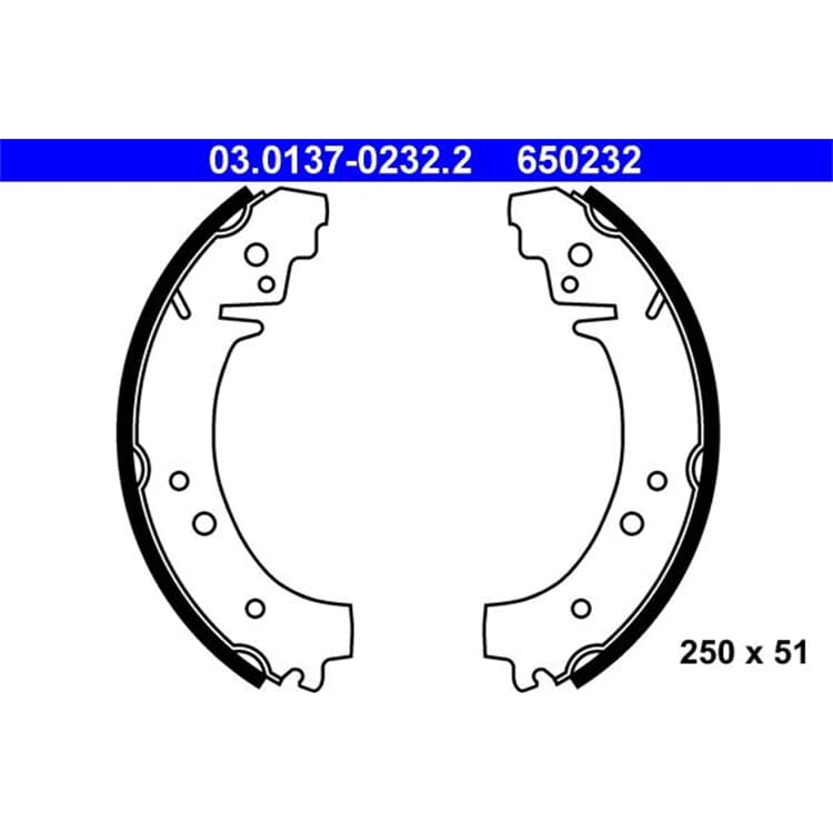 ATE Bremsbackensatz hinten Lada 1200-1500 1200-1600 Niva Nova Taiga Toscana von ATE