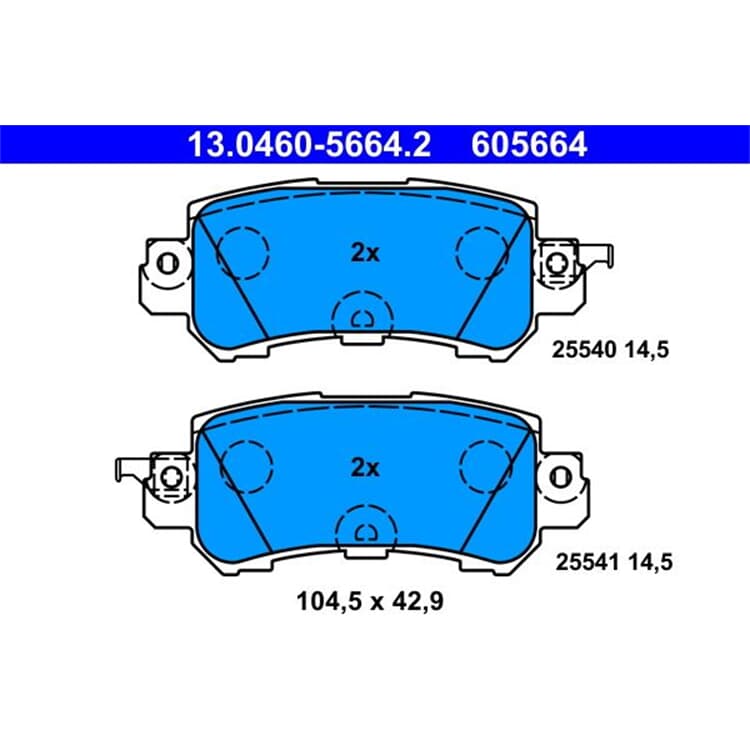 ATE Bremsbel?ge hinten Mazda Cx-3 Cx-5 von ATE