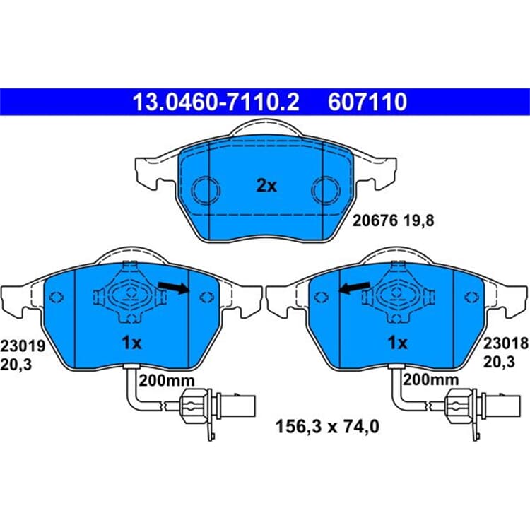 ATE Bremsbel?ge vorne Audi A4 A6 Seat Exeo Skoda Superb VW Passat von ATE