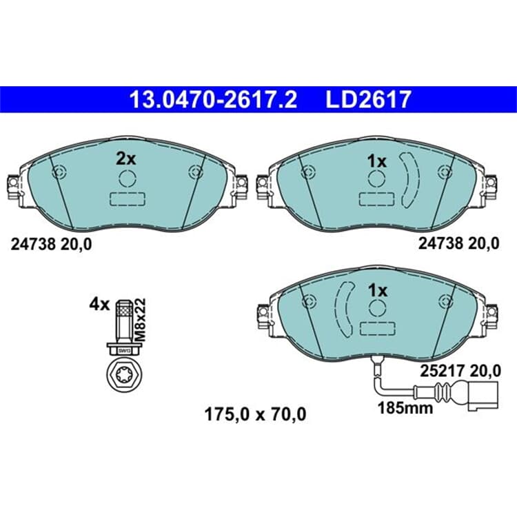 ATE Bremsbel?ge vorne Audi CUPRA Seat Skoda VW von ATE