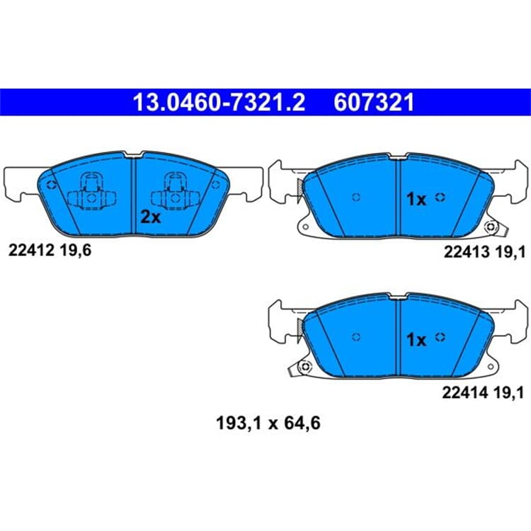 ATE Bremsbel?ge vorne Ford Edge Ford Galaxy S-Max von ATE