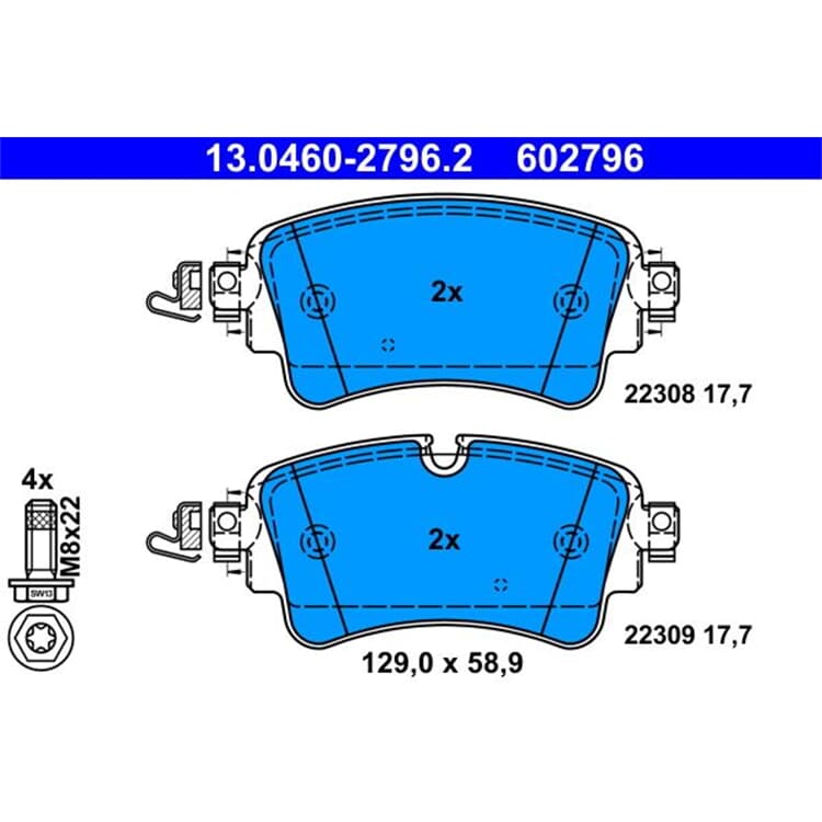 ATE Bremsbel?ge hinten Audi A4 A5 A6 A8 Q5 Q7 VW Touareg von ATE