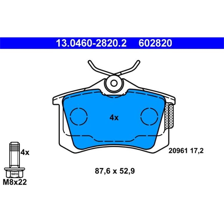 ATE Bremsbel?ge hinten Audi Seat Skoda Octavia Leon VW von ATE