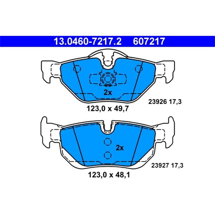 ATE Bremsbel?ge hinten BMW 1 3 X1 von ATE