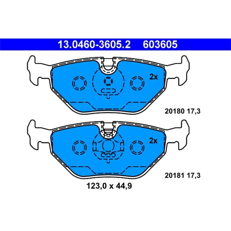 ATE Bremsbel?ge hinten BMW 3 Z1 Z3 Z4 MG Mg Rover 75 Saab 9-5 von ATE