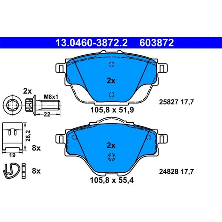 ATE Bremsbel?ge hinten Citroen C4 Grand Peugeot 3008 308 5008 von ATE