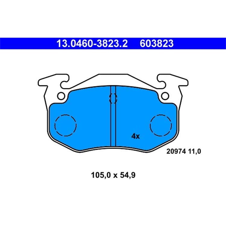 ATE Bremsbel?ge hinten Citroen Saxo Xsara Zx Peugeot 206 306 von ATE