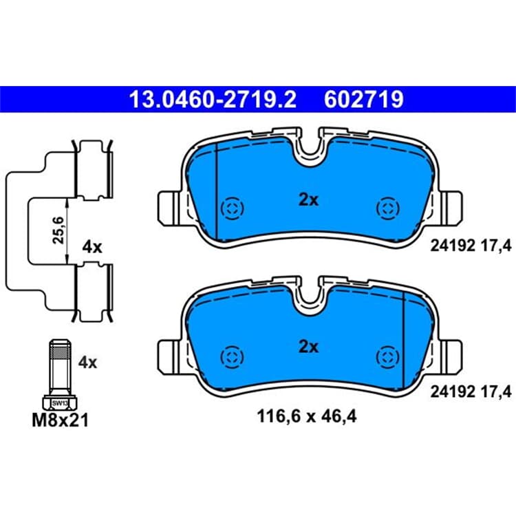 ATE Bremsbel?ge hinten Land Rover Discovery Range Rover III Sport von ATE