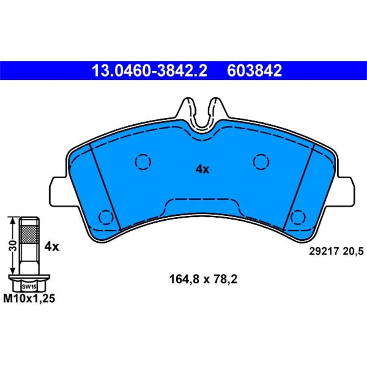 ATE Bremsbel?ge hinten Mercedes Sprinter VW Crafter von ATE