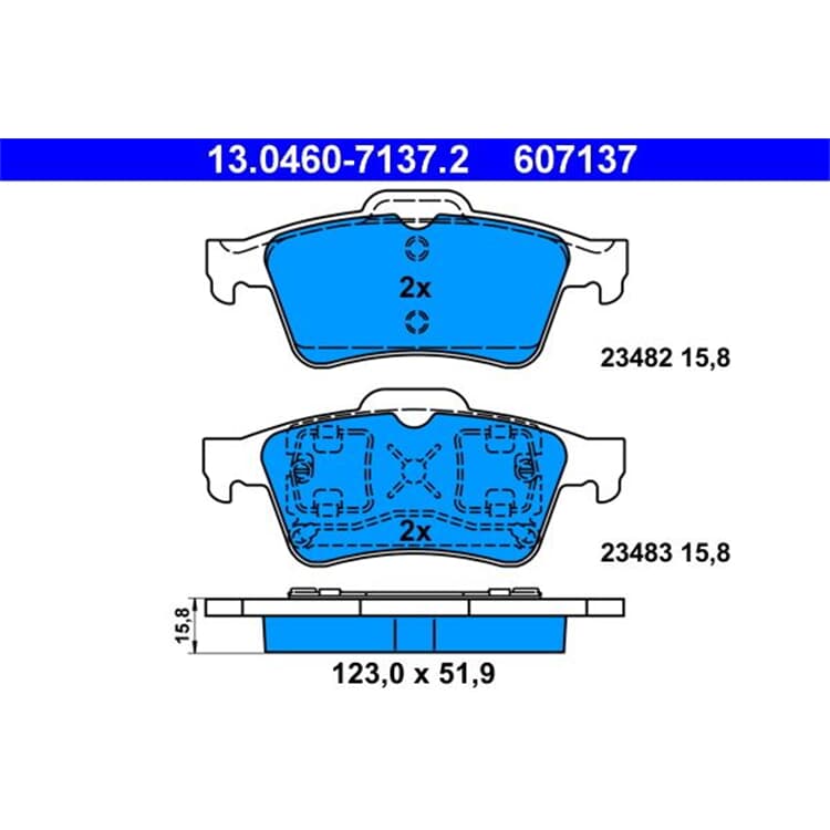 ATE Bremsbel?ge hinten Nissan Primera Renault Espace Laguna Megane Vel von ATE