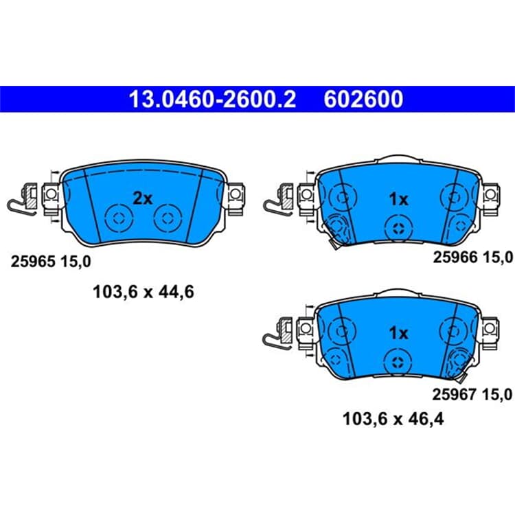 ATE Bremsbel?ge hinten Nissan Qashqai Renault Kadjar von ATE