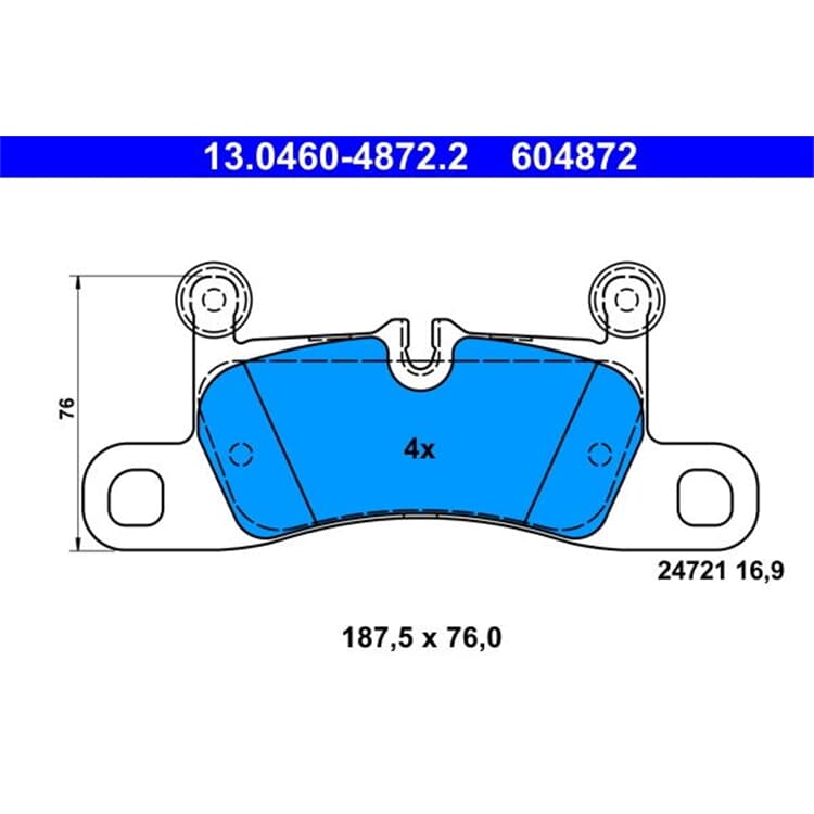 ATE Bremsbel?ge hinten VW Touareg 3.0 3.6 4.2 V6 V8 TDI von ATE