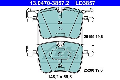 ATE 13.0470-3857.2 Bremsbelagsatz, Scheibenbremse von ATE - TEVES