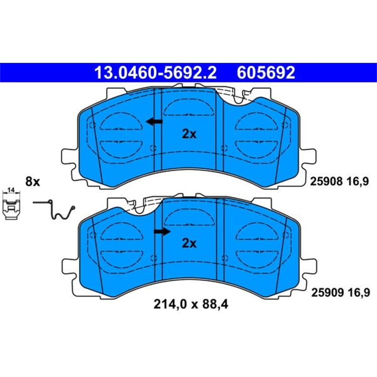 ATE Bremsbel?ge vorne Audi A6 A7 A8 Q7 Q8 VW Touareg von ATE