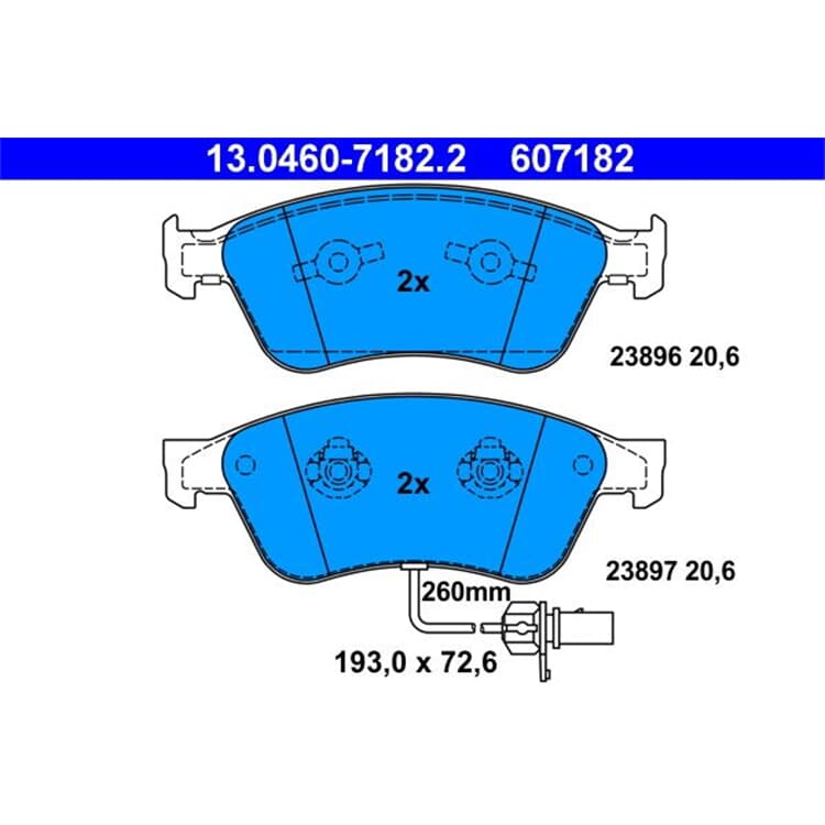 ATE Bremsbel?ge vorne Audi A6 A8 VW Phaeton von ATE