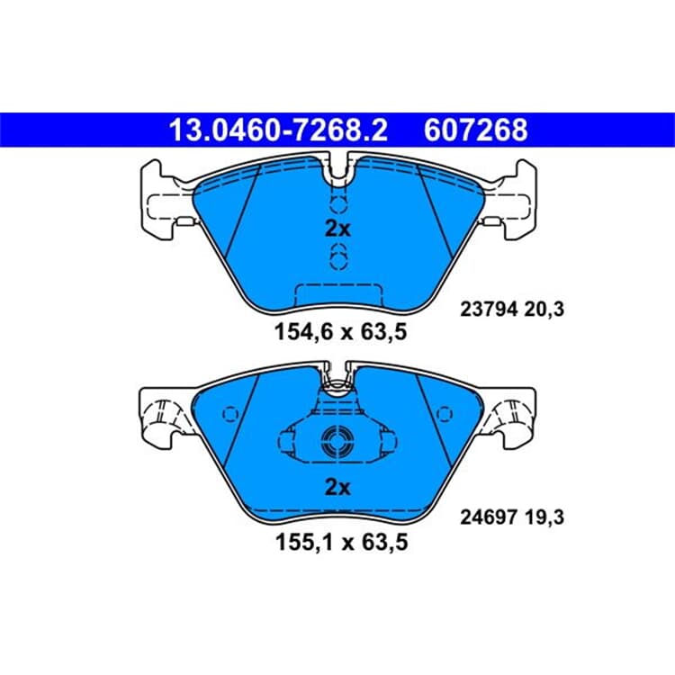 ATE Bremsbel?ge vorne BMW 5er Touring F10 F11 518 - 523 von ATE