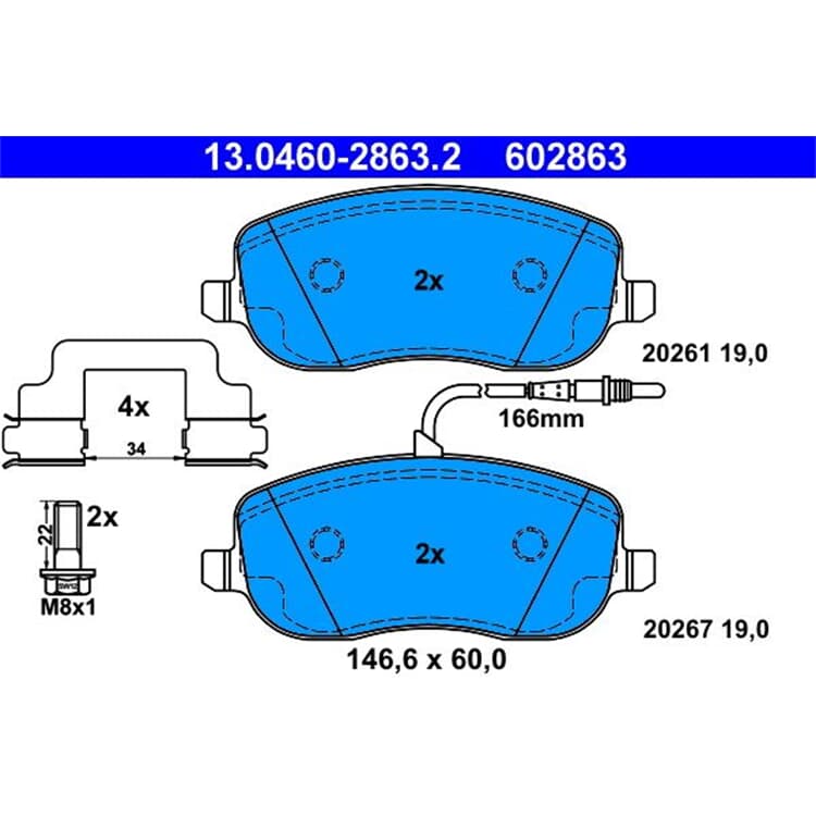 ATE Bremsbel?ge vorne Citroen C8 Jumpy Fiat Scudo Lancia Peugeot 807 von ATE