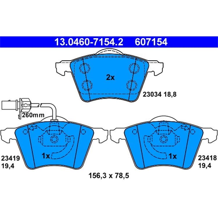 ATE Bremsbel?ge vorne Ford Galaxy 1.9 TDI Seat Alhambra VW Sharan von ATE