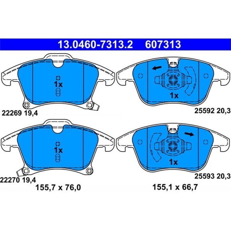 ATE Bremsbel?ge vorne Ford Galaxy Mondeo S-Max von ATE