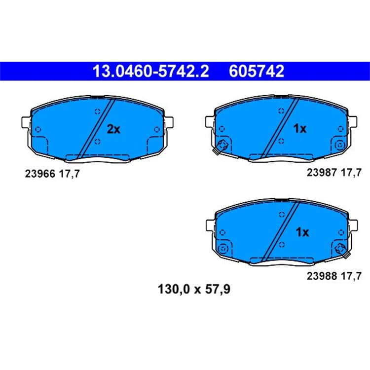 ATE Bremsbel?ge vorne Hyundai I30 Kia Carens Ceed Cerato Pro von ATE