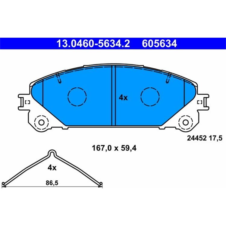 ATE Bremsbel?ge vorne Lexus Nx Rx Toyota Rav von ATE