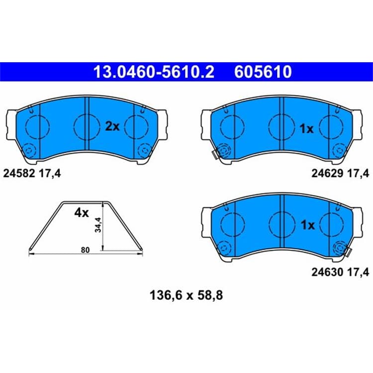 ATE Bremsbel?ge vorne Mazda 6 Stufenheck Sport Kombi 1.8 - 2.5 von ATE