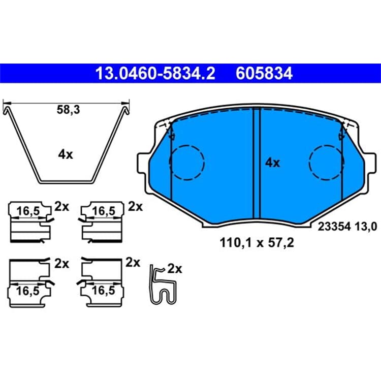 ATE Bremsbel?ge vorne Mazda MX-5 I II 1.6 1.8 16V von ATE