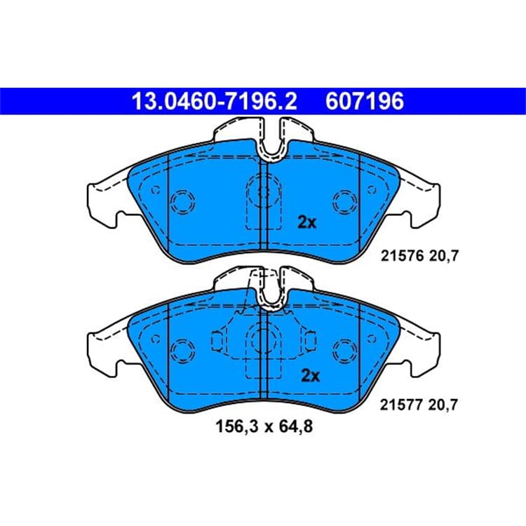 ATE Bremsbel?ge vorne Mercedes Sprinter V-Klasse Vito VW Lt von ATE