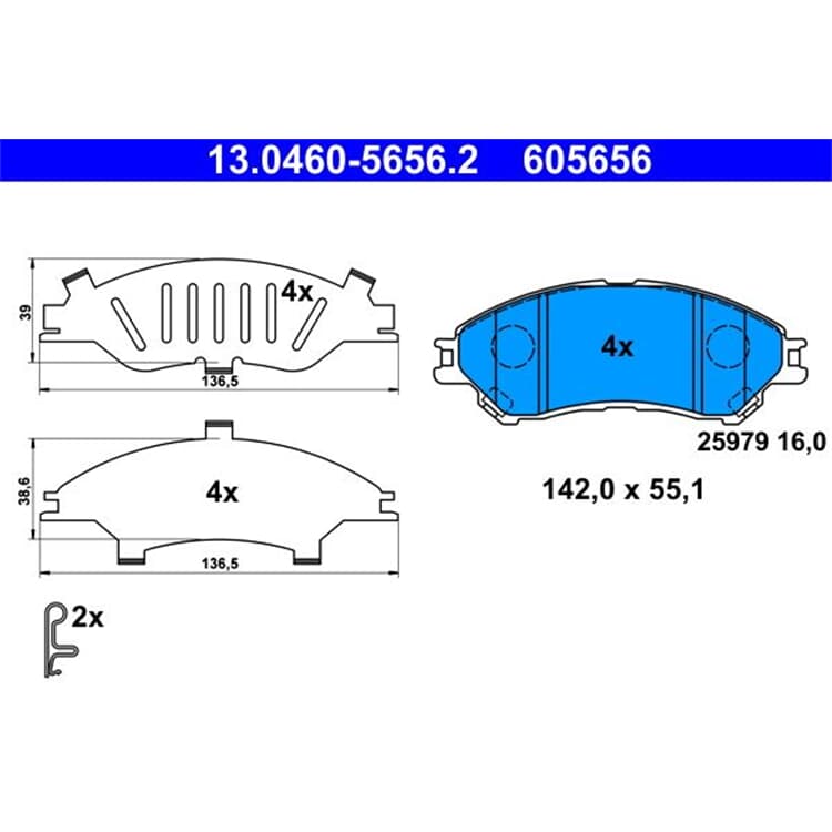 ATE Bremsbel?ge vorne Suzuki Sx4 Vitara von ATE