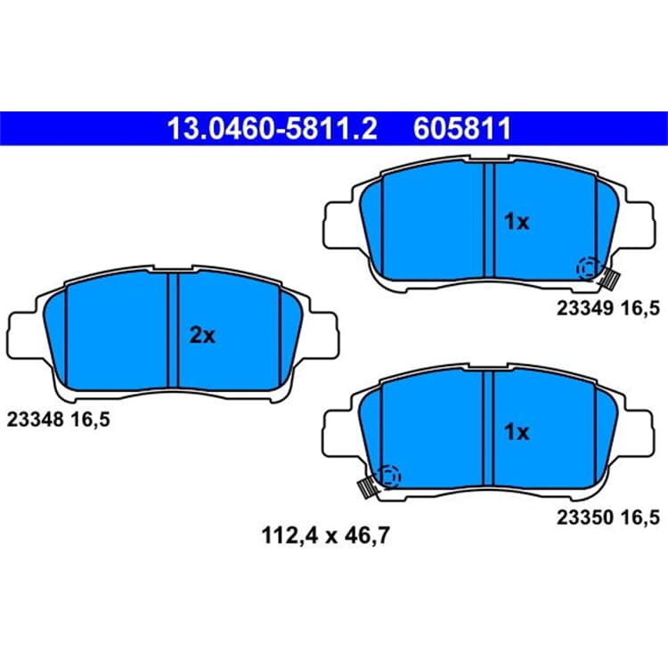 ATE Bremsbel?ge vorne Toyota Yaris P1 von ATE