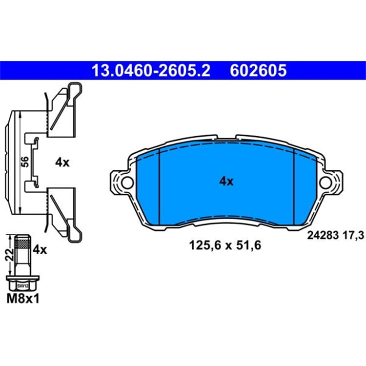 ATE Bremsbel?ge vorne Ford Fiesta VI von ATE