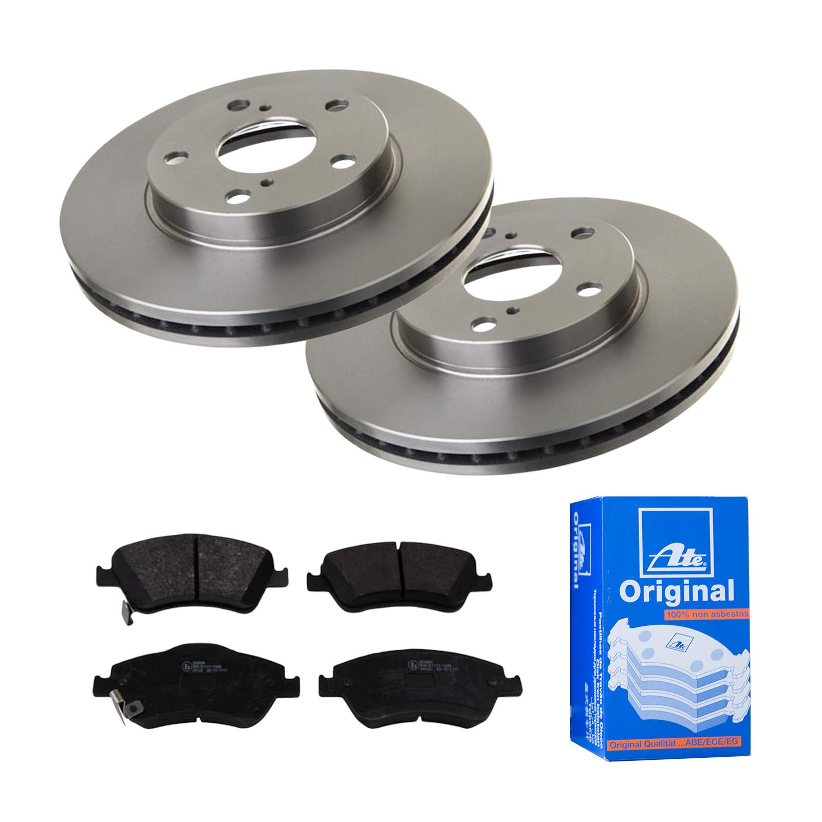 ATE Bremsen-Set 2 Bremsscheiben + Bremsbeläge Bremsensatz Einbau Vorne Bremsscheiben-Set Scheibenbremsen IJF14173D2 passend für Toyota Auris Corolla von ATE Bundle